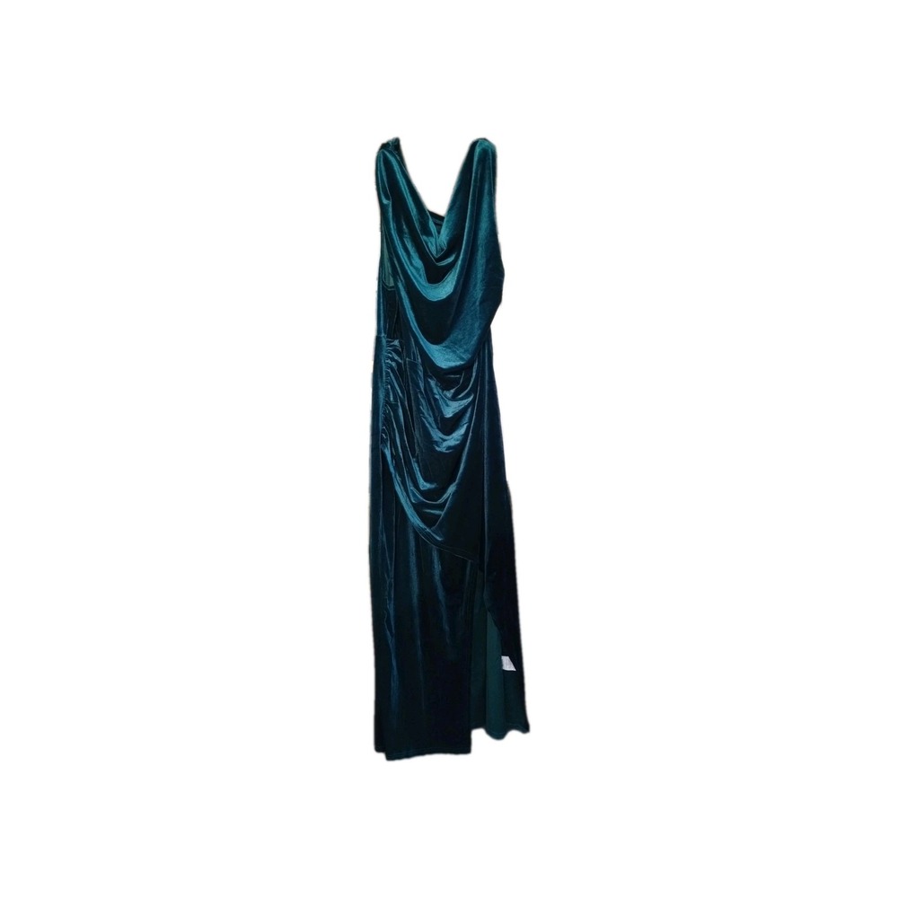 SHEIN Plus Size Green Velvet Cowl Neck Maxi Dress Sleeveless Party Christmas 4XL - Picture 1 of 5